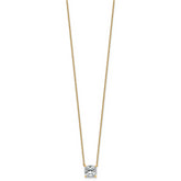 14k 2 carat Lab Grown Diamond VS+ F+ Cushion Complete 18 inch Four Prong Pendant Necklace